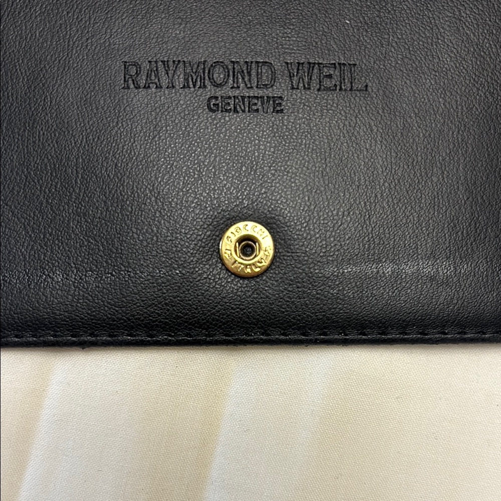 Black Leather Wallet with Gold Accents - Picture 4 of 4